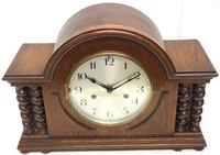 Solid Oak Hat Shaped Mantel Clock 8-day by Hac Westminster Chime (3 of 10) Solid Oak Hat Shaped Mantel Clock 8-day by Hac Westminster Chime (3 of 10)