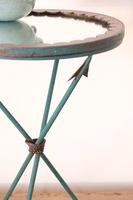 Unique verdigris finished metal and mirror topped side table with rope tied arrow legs (5 of 12) Unique verdigris finished metal and mirror topped side table with rope tied arrow legs (5 of 12)
