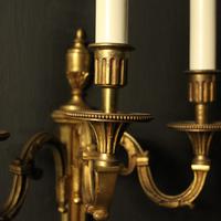 French Pair Of Gilded Triple Arm Antique Wall Lights (2 of 9) French Pair Of Gilded Triple Arm Antique Wall Lights (2 of 9)