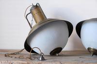 Industrial Style Hanging Lights, Brass With Holophane Glass Shades (16 of 16) Industrial Style Hanging Lights, Brass With Holophane Glass Shades (16 of 16)