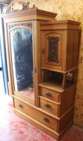 1910s Over Carved Satin Walnut Mirrored Combination Wardrobe (3 of 4) 1910s Over Carved Satin Walnut Mirrored Combination Wardrobe (3 of 4)