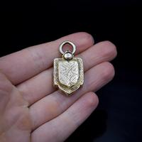 Antique Victorian Rolled Gold Shield Locket Pendant (5 of 5) Antique Victorian Rolled Gold Shield Locket Pendant (5 of 5)