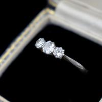 Antique Old Cut Diamond Three Stone Trilogy 18ct Gold and Platinum Ring (9 of 10) Antique Old Cut Diamond Three Stone Trilogy 18ct Gold and Platinum Ring (9 of 10)