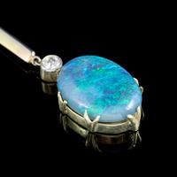 Antique Edwardian 7ct Black Opal Diamond Sapphire Lavaliere Necklace 18ct Gold Platinum Circa 1905 (7 of 8) Antique Edwardian 7ct Black Opal Diamond Sapphire Lavaliere Necklace 18ct Gold Platinum Circa 1905 (7 of 8)