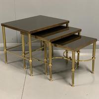 Nest of 3 Brass & Dark Glass Tables (6 of 6) Nest of 3 Brass & Dark Glass Tables (6 of 6)