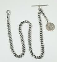 Beautiful Solid Silver Henry Allday Double Link Albert Chain & T BAR (5 of 12) Beautiful Solid Silver Henry Allday Double Link Albert Chain & T BAR (5 of 12)