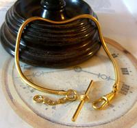Vintage Pocket Watch Chain 1970s 12ct Gold Plated Snake Link Albert & T Bar (2 of 9) Vintage Pocket Watch Chain 1970s 12ct Gold Plated Snake Link Albert & T Bar (2 of 9)