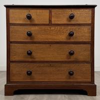 Antique 19th Century Victorian Chest Of Drawers In Oak