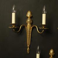 French Set of 3 Twin Arm Gilded Antique Wall Lights (2 of 10) French Set of 3 Twin Arm Gilded Antique Wall Lights (2 of 10)