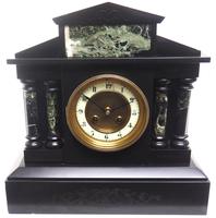 Antique French Slate & Green Marble Mantel Clock Striking 8-day (7 of 9) Antique French Slate & Green Marble Mantel Clock Striking 8-day (7 of 9)