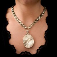 Antique Aesthetic Large Rose Gold & Sterling Silver Locket & Collar Necklace (12 of 12) Antique Aesthetic Large Rose Gold & Sterling Silver Locket & Collar Necklace (12 of 12)