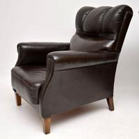 Pair of Antique Swedish Leather Armchairs (7 of 10) Pair of Antique Swedish Leather Armchairs (7 of 10)