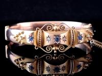 Antique Sapphire and Diamond bangle, 9ct Rose gold (10 of 11) Antique Sapphire and Diamond bangle, 9ct Rose gold (10 of 11)
