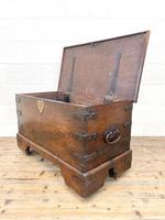 Antique Mahogany Metal Bound Trunk with Wheels (8 of 10) Antique Mahogany Metal Bound Trunk with Wheels (8 of 10)