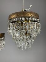 Pair of French 1930s Flush Ceiling Crystal & Brass Ceiling Lights, Rewired (3 of 9) Pair of French 1930s Flush Ceiling Crystal & Brass Ceiling Lights, Rewired (3 of 9)