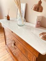 Flamed Mahogany Chest of Drawers / Sideboard / Commode with Marble (4 of 8) Flamed Mahogany Chest of Drawers / Sideboard / Commode with Marble (4 of 8)