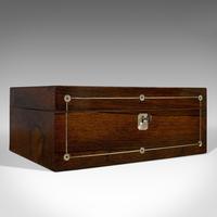 Antique Jewellery Box, English, Rosewood, Mother of Pearl, Sewing, Victorian Antique Jewellery Box, English, Rosewood, Mother of Pearl, Sewing, Victorian