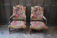 Pair of French Regence Carved Walnut Library Fauteuils (2 of 9) Pair of French Regence Carved Walnut Library Fauteuils (2 of 9)