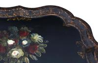 Victorian Tilt Top Decorated Black Lacquer Tray Top Coffee Table (7 of 11) Victorian Tilt Top Decorated Black Lacquer Tray Top Coffee Table (7 of 11)