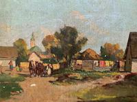 Josef Harencz Farmyard & Horses Landscape Oil Painting (8 of 10) Josef Harencz Farmyard & Horses Landscape Oil Painting (8 of 10)