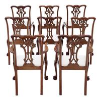 Set of 8 (6+2) mahogany dining chairs Georgian revival C1910 (11 of 11) Set of 8 (6+2) mahogany dining chairs Georgian revival C1910 (11 of 11)
