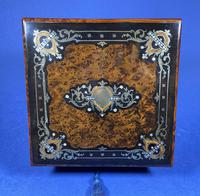 Victorian French Burr Cedar Jewellery Box with ebonised fruitwood and original interior (6 of 13) Victorian French Burr Cedar Jewellery Box with ebonised fruitwood and original interior (6 of 13)