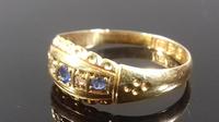 Late Victorian Diamond Blue Sapphire Dainty Gypsy Ring L 1/2 (10 of 11) Late Victorian Diamond Blue Sapphire Dainty Gypsy Ring L 1/2 (10 of 11)