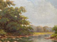 Beautiful Original 1921 Antique Riverscape Landscape Oil Painting (8 of 10) Beautiful Original 1921 Antique Riverscape Landscape Oil Painting (8 of 10)