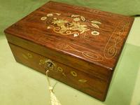 Beautifully Inlaid Rosewood Jewellery Box. Unusual Interior c.1865 (5 of 14) Beautifully Inlaid Rosewood Jewellery Box. Unusual Interior c.1865 (5 of 14)