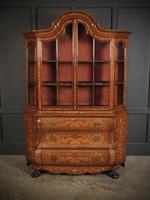 Large Dutch Marquetry Walnut Bombe Cabinet Large Dutch Marquetry Walnut Bombe Cabinet