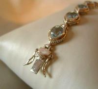Vintage Silver & Aquamarine Bracelet 1970s 71/4" Length 16.6 Grams (8 of 12) Vintage Silver & Aquamarine Bracelet 1970s 71/4" Length 16.6 Grams (8 of 12)