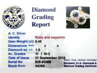 0.45ct Ruby & Sapphire, 1.50ct Diamond, 14ct Yellow Gold Bangle - Antique c.1890 (9 of 12) 0.45ct Ruby & Sapphire, 1.50ct Diamond, 14ct Yellow Gold Bangle - Antique c.1890 (9 of 12)