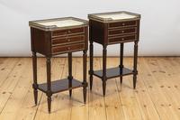 Pair of French Three Drawer Mahogany Bedside Cabinets (3 of 10) Pair of French Three Drawer Mahogany Bedside Cabinets (3 of 10)