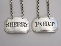 Pair of Victorian Provincial Silver Wine Labels 'Port & Sherry' by John Stone, Exeter, 1863 (4 of 10) Pair of Victorian Provincial Silver Wine Labels 'Port & Sherry' by John Stone, Exeter, 1863 (4 of 10)