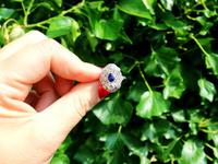 0.63ct Sapphire & 1.64ct Diamond, 18ct White Gold Dress Ring c.1935 (2 of 9) 0.63ct Sapphire & 1.64ct Diamond, 18ct White Gold Dress Ring c.1935 (2 of 9)