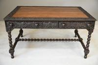 Antique Anglo Indian Carved Padouk Library Table (27 of 34) Antique Anglo Indian Carved Padouk Library Table (27 of 34)