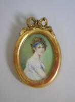 Antique Portrait Miniature Madame Recamier after Jacques-Louis David (4 of 4) Antique Portrait Miniature Madame Recamier after Jacques-Louis David (4 of 4)