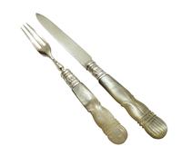 Antique Edwardian Silver & Mother of Pearl Fruit/Dessert Knives & Forks Set 1909 (8 of 12) Antique Edwardian Silver & Mother of Pearl Fruit/Dessert Knives & Forks Set 1909 (8 of 12)