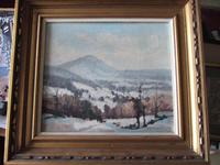 Aubrey R Phillips RWA (1920-2005): Oil On Board Landscape "Winter at Malvern" (5 of 5) Aubrey R Phillips RWA (1920-2005): Oil On Board Landscape "Winter at Malvern" (5 of 5)