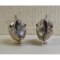 Vintage Pair of Spanish Silver Condiments in the Form of Rainbow Fish