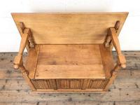 Antique Panelled Pale Oak Monk’s Bench (m-2300) (6 of 9) Antique Panelled Pale Oak Monk’s Bench (m-2300) (6 of 9)