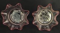 Pair of Victorian Cranberry Edged Fluted Glass Bowls. (4 of 4) Pair of Victorian Cranberry Edged Fluted Glass Bowls. (4 of 4)