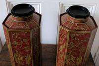 Matching Pair of Octagonal Toleware Canisters (6 of 6) Matching Pair of Octagonal Toleware Canisters (6 of 6)