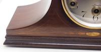 Mahogany Hat Shaped English Westminster 8-day Mantel Clock with Silver Dial (3 of 12) Mahogany Hat Shaped English Westminster 8-day Mantel Clock with Silver Dial (3 of 12)