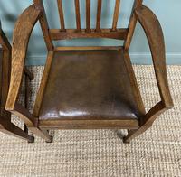 Unusual Pair of Edwardian Oak Carver Chairs by JAS. Shoolbred (7 of 8) Unusual Pair of Edwardian Oak Carver Chairs by JAS. Shoolbred (7 of 8)
