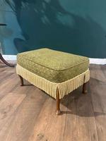 Vintage Criss-cross Patterned Footstool with Tassel Trim