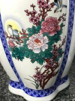 Pair Chinese Conjoined Porcelain Floral Birds Qianlong Vases (12 of 12) Pair Chinese Conjoined Porcelain Floral Birds Qianlong Vases (12 of 12)