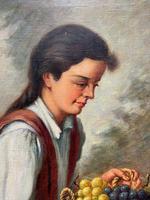The Fruit Seller - Attractive Original Early 1900s Italian Oil Portrait Painting (7 of 10) The Fruit Seller - Attractive Original Early 1900s Italian Oil Portrait Painting (7 of 10)