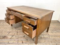Early 20th Century Antique Oak Pedestal Desk (7 of 9) Early 20th Century Antique Oak Pedestal Desk (7 of 9)