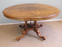Antique Victorian Burr Walnut Oval Loo Dining Table. (8 of 11) Antique Victorian Burr Walnut Oval Loo Dining Table. (8 of 11)